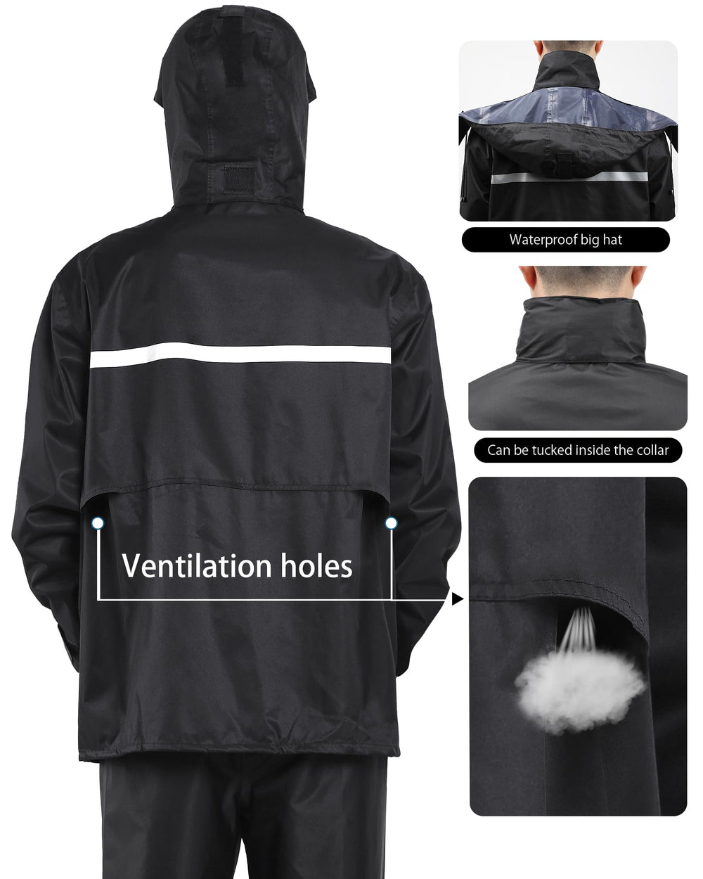 iCreek raincoat inner mesh lining for breathability and dry comfort