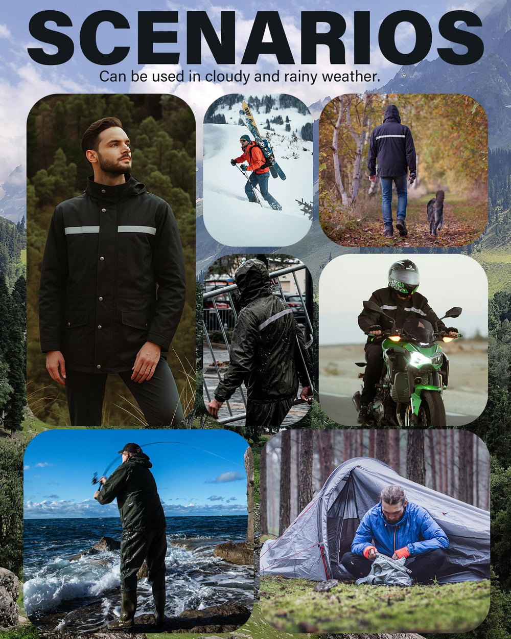 iCreek raincoat lifestyle commuter use keeping wearer dry and seen benefit