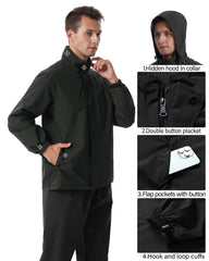 iCreek stow-away hood detail providing adjustable protection in rain