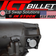 ICT Billet plug, mounting bolt, and O-rings laid out to show included hardware and ease of installation
