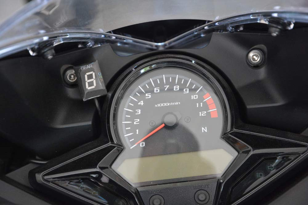 Idea closeup of LED display shows bright digits for quick gear checks