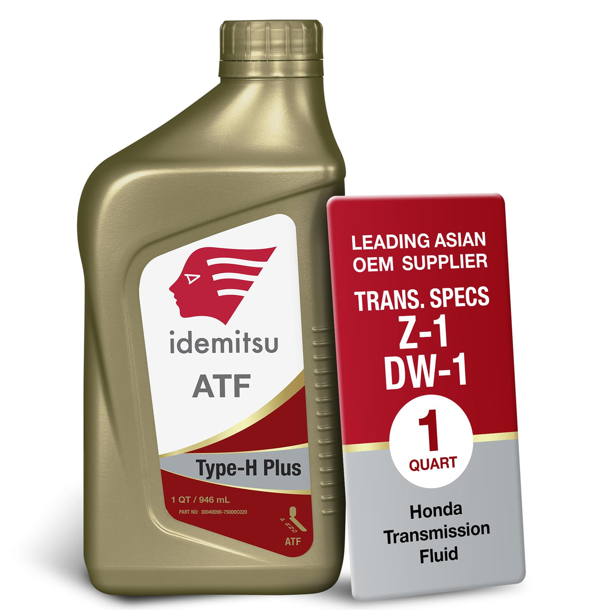Idemitsu ATF Type H-Plus front bottle showing clear product branding and quick ID benefit