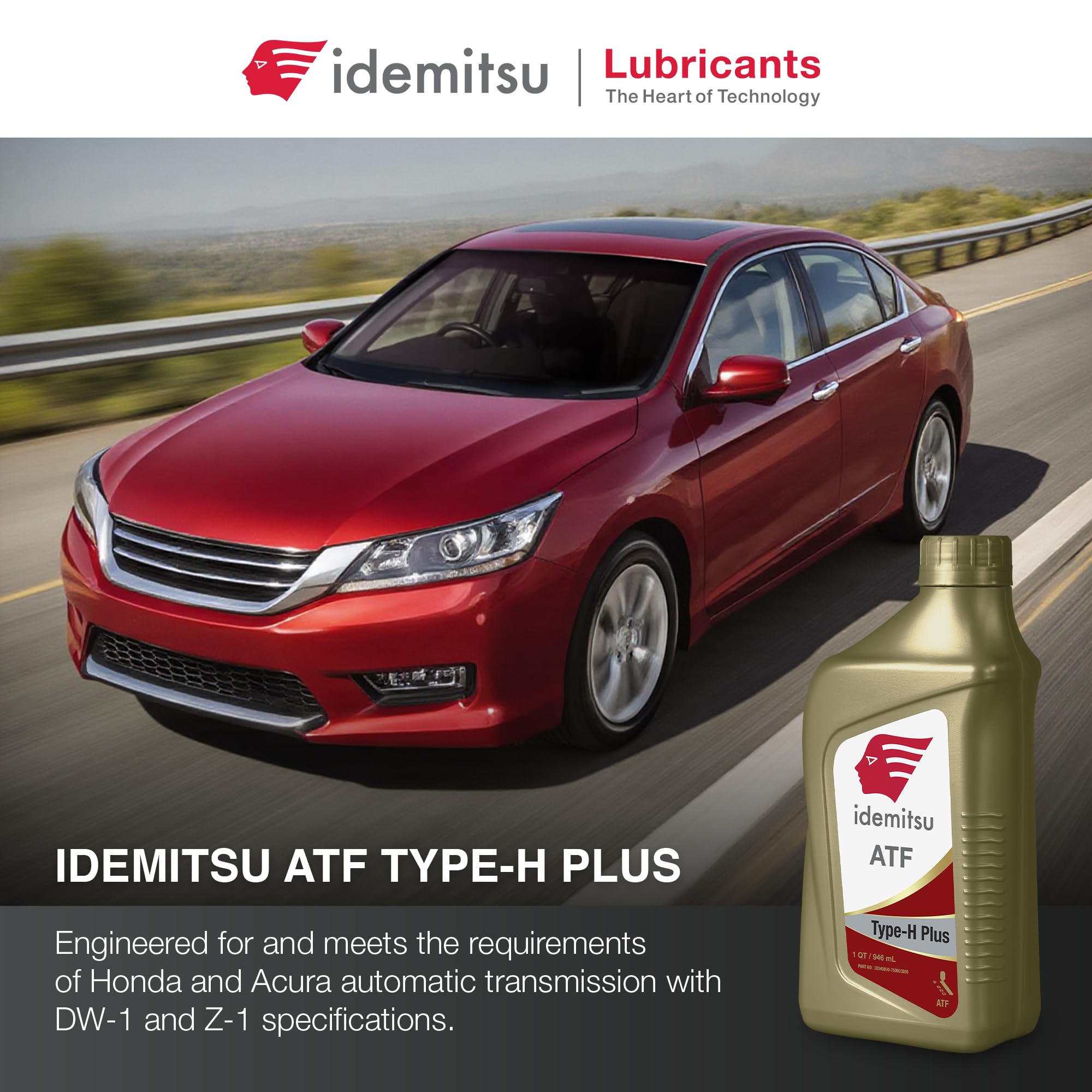 Idemitsu ATF Type H-Plus pour spout detail demonstrating easy pouring and mess reduction benefit