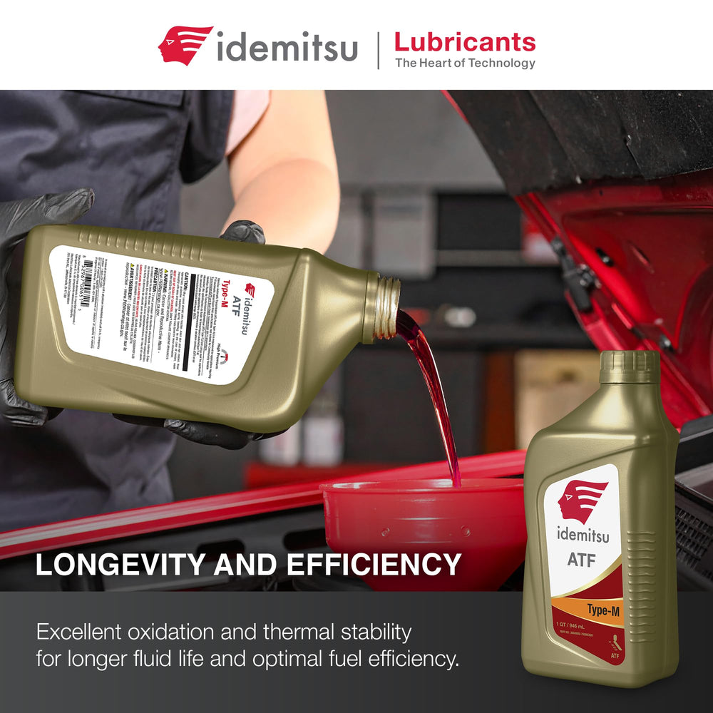 Idemitsu bottle in an engine bay demonstrating correct fluid application