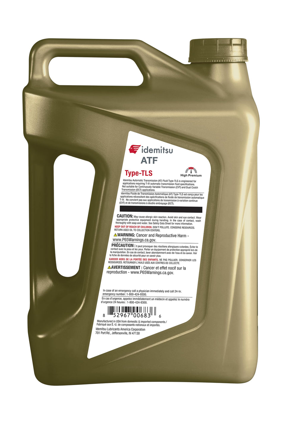 Idemitsu rear label and specifications panel for clear product details