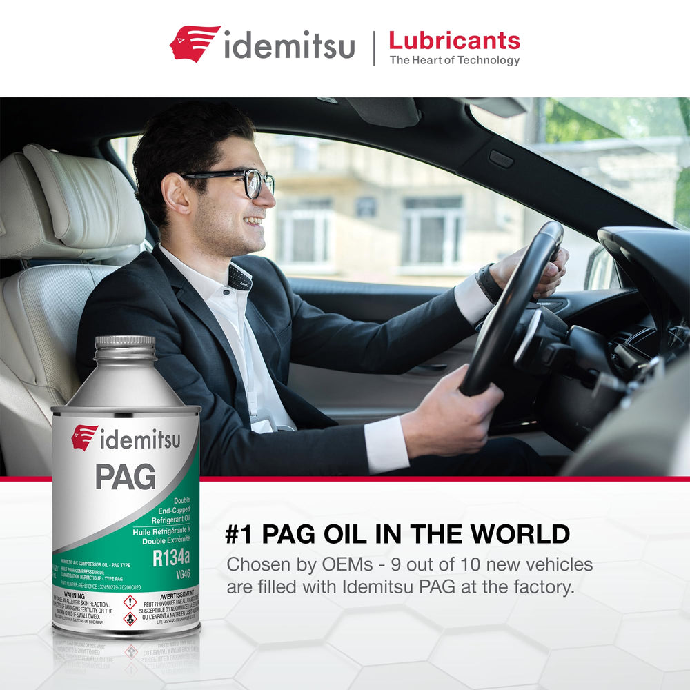Closeup of Idemitsu PAG 46 oil texture showing clear lubricant quality