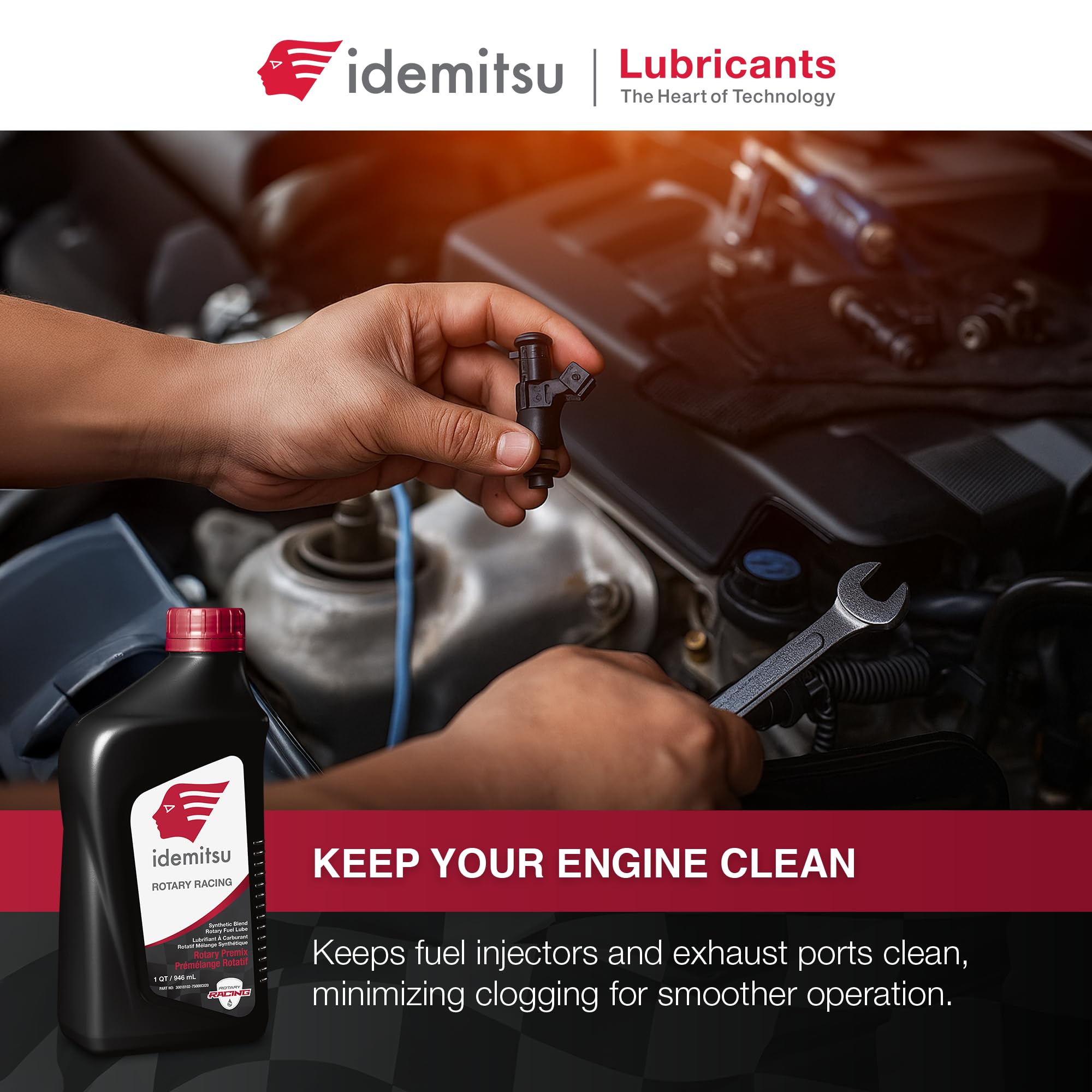 Idemitsu liquid close-up showing smooth texture that aids injector cleaning