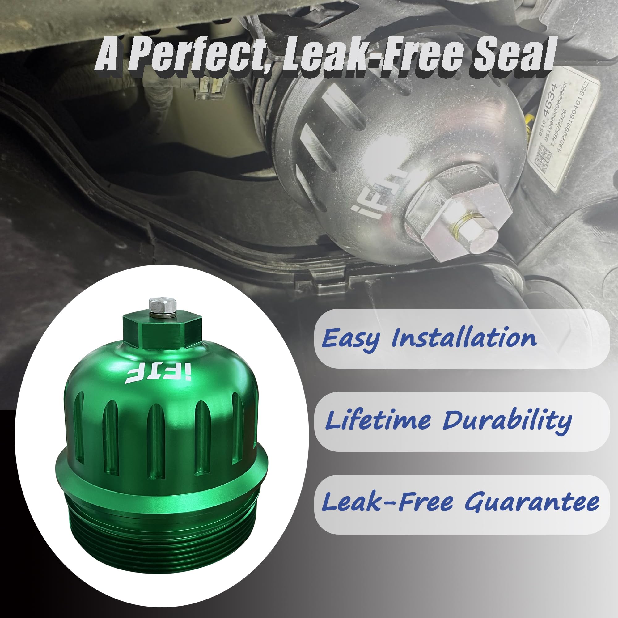 iFJF green anodized finish texture showing durable corrosion protection