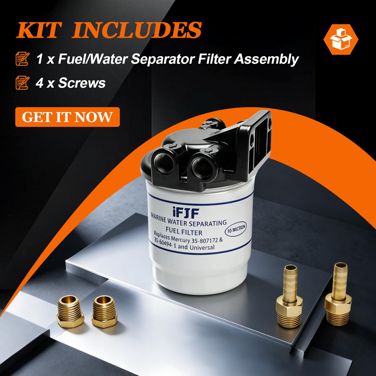 iFJF filter held in hand to show scale and ergonomics for workshop handling