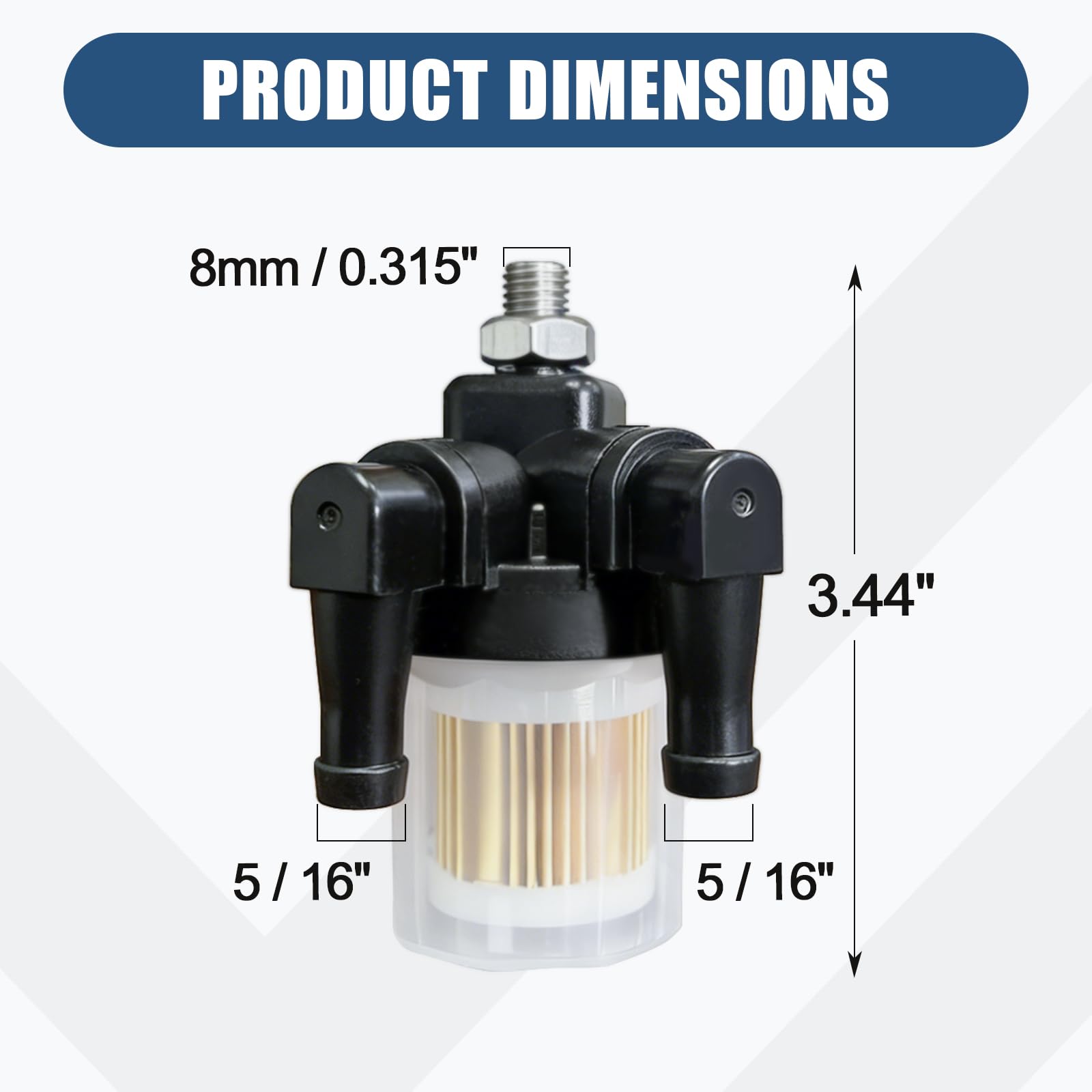 iFJF detail of 8mm barb connector for secure 5/16" hose attachment benefit