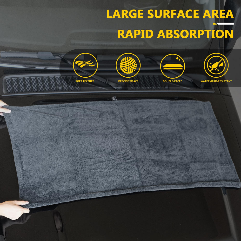 IFWIND towel covering car hood demonstrating wide 48x24 coverage