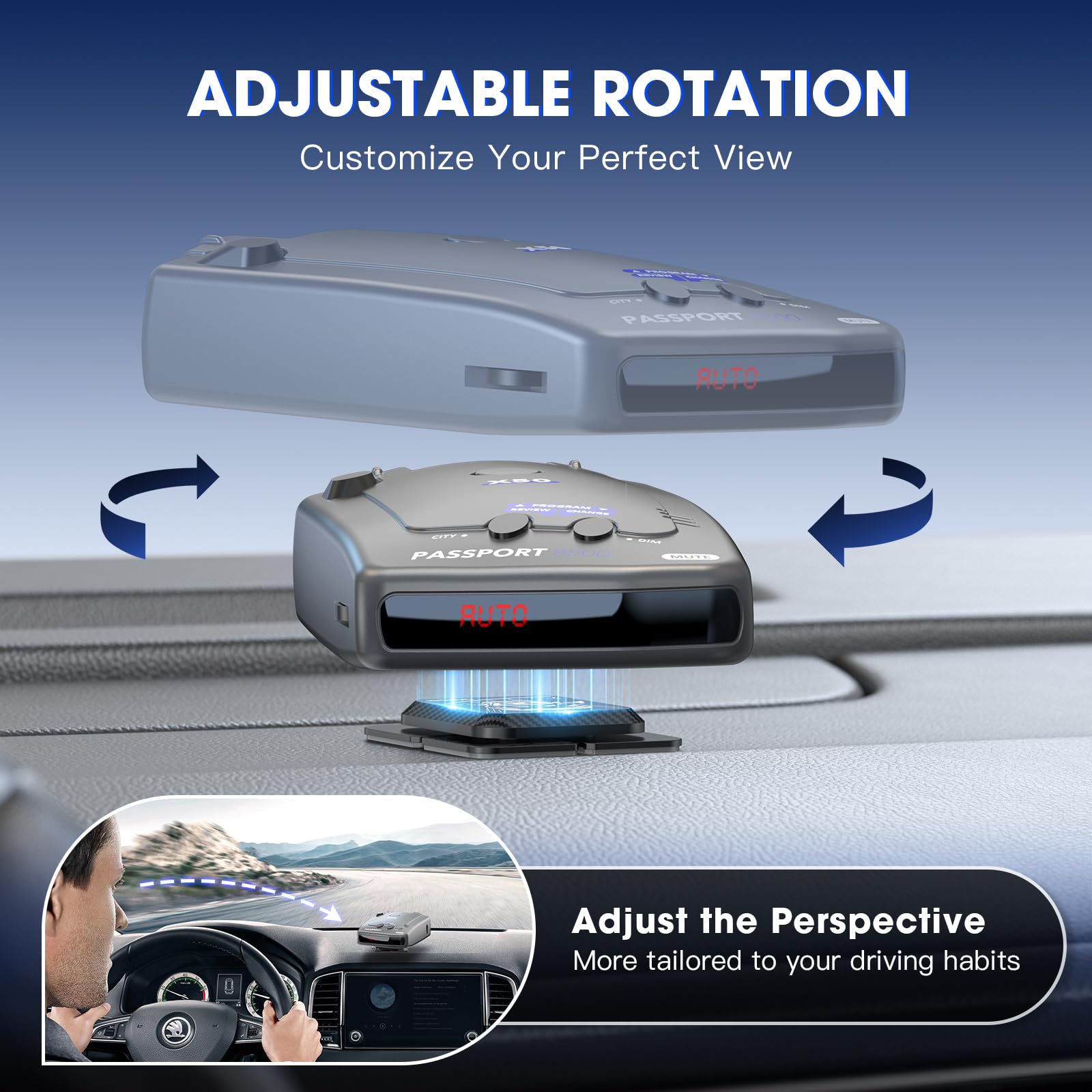 iGoevo demonstrating tilt adjustment for optimal detector angle benefit