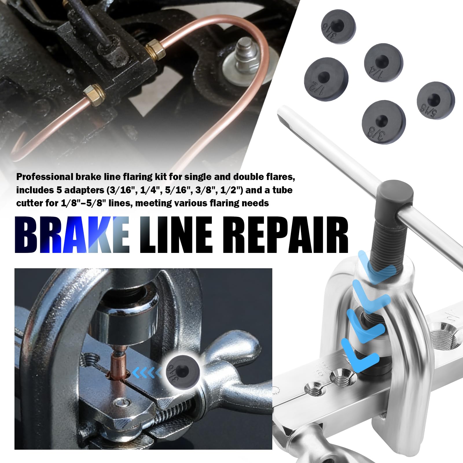 IHOTDER brake tubing being flared demonstrating precise, leak-resistant flare