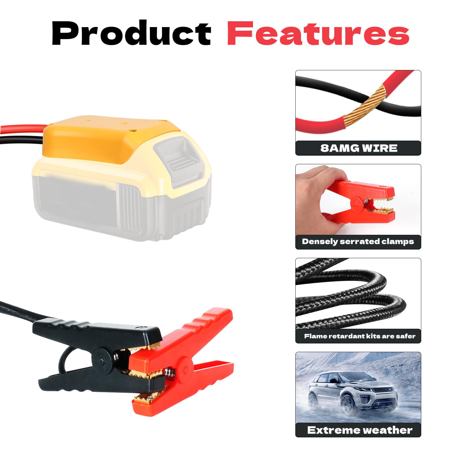 IIXWUQ DeWalt battery locked in adapter groove, illustrating easy insertion and secure fit