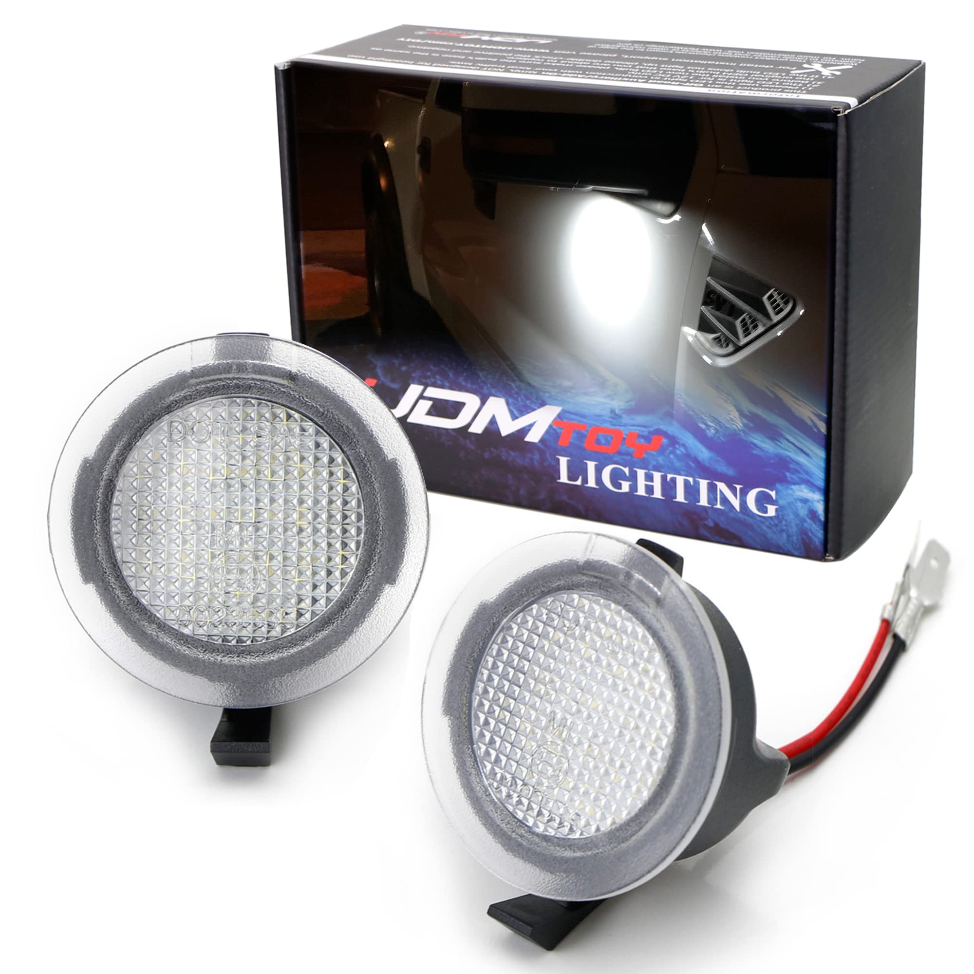 iJDMTOY front view puddle light showing clean modern styling and improved curb visibility