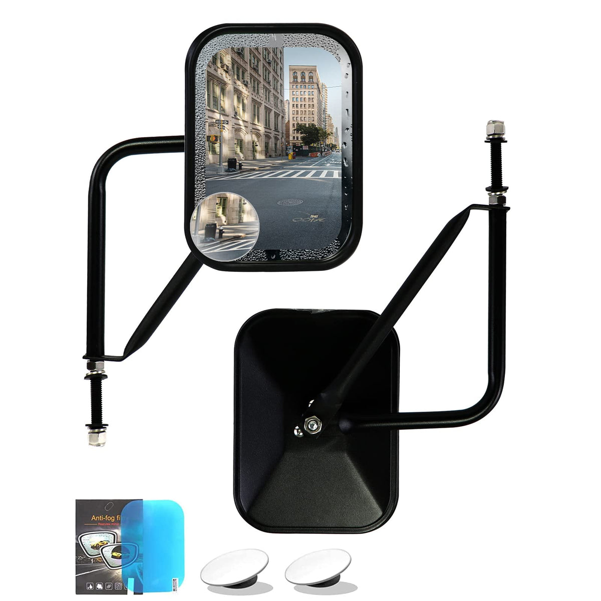 iKer front view mounted mirror showing larger field of view and improved safety