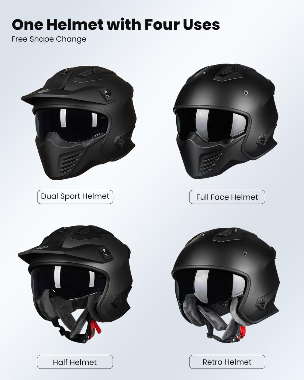 ILM 726X side profile with attached chin guard demonstrating extra coverage and versatility