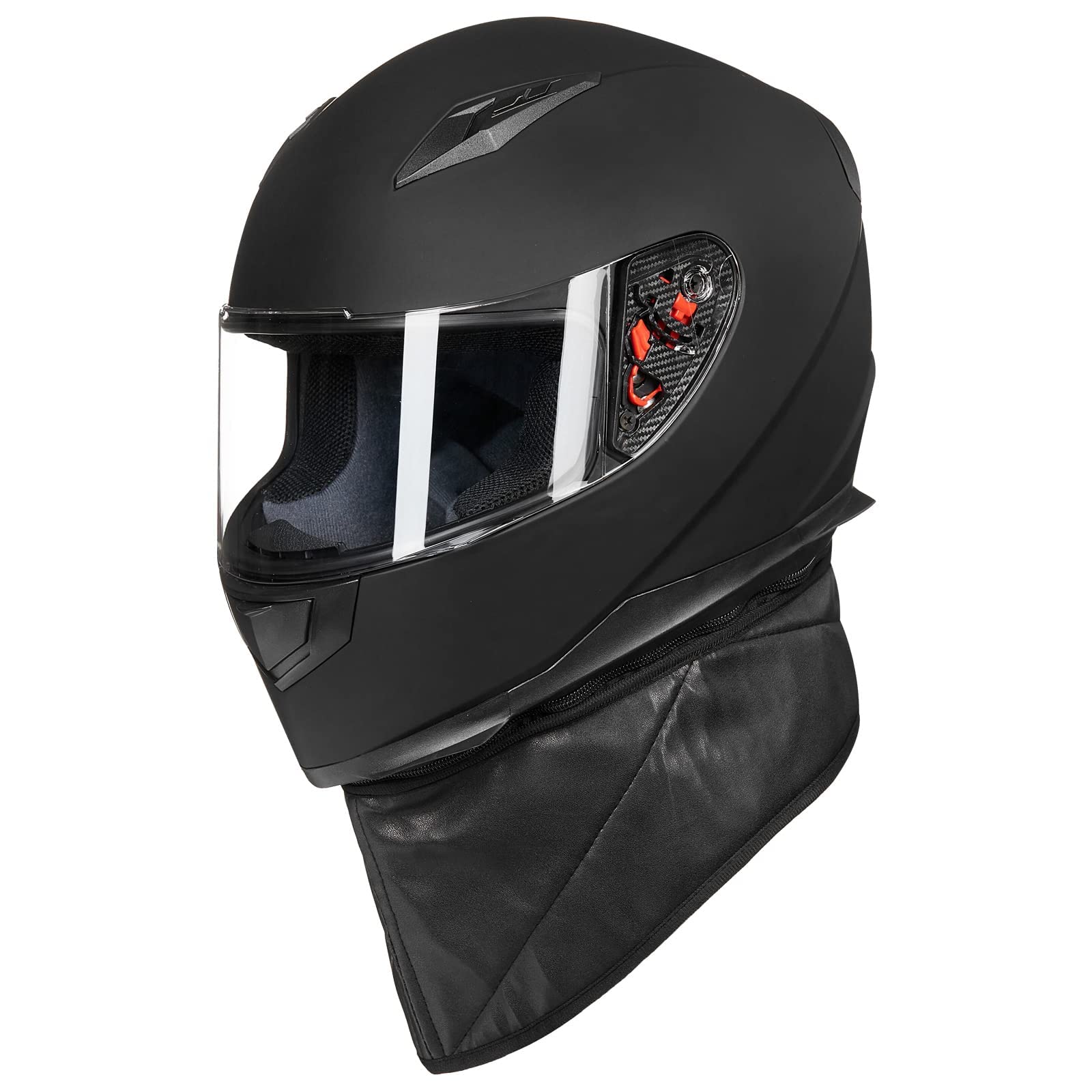 ILM removable winter neck scarf attached to helmet for added warmth and wind protection