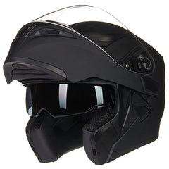 ILM helmet front view showing matte black finish and secure protection