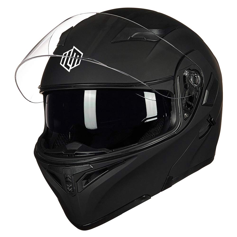 ILM helmet side profile with chin bar flipped up for convenience