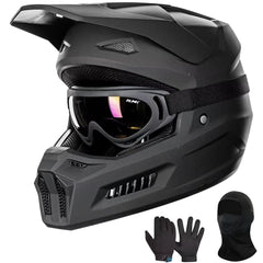 ILM helmet front view showing full-face protection and clear DOT certification