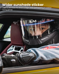 ILM Snell helmet side profile highlighting fiberglass composite shell and reduced weight benefit