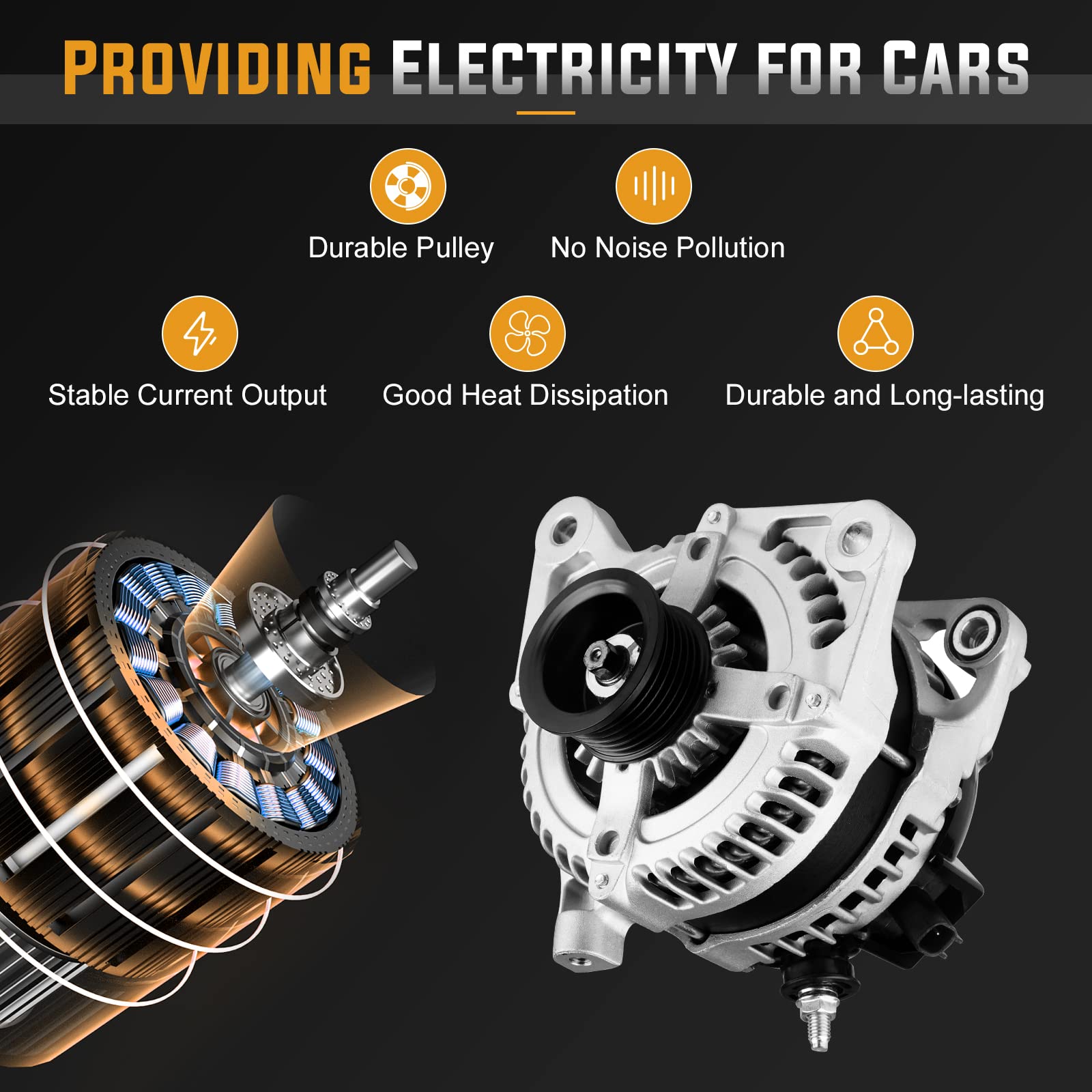 ILONPA alternator installed in engine bay demonstrating restored charging performance