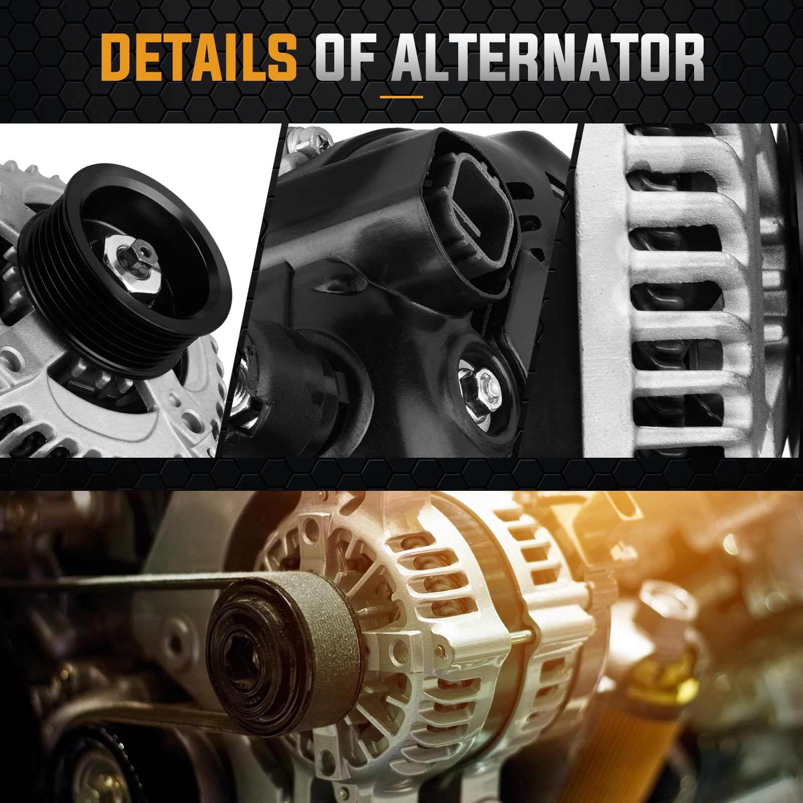 ILONPA alternator regulator and electrical connector view for simple wiring