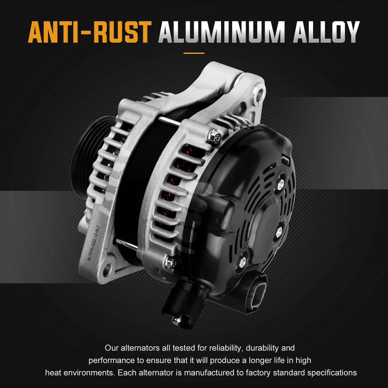 ILONPA alternator side profile highlighting 12V 80A specifications for buyers