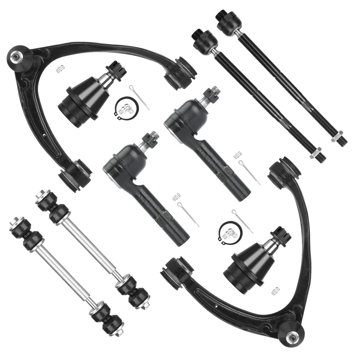 ILONPA front suspension kit overview showing all ten components and cohesive fit