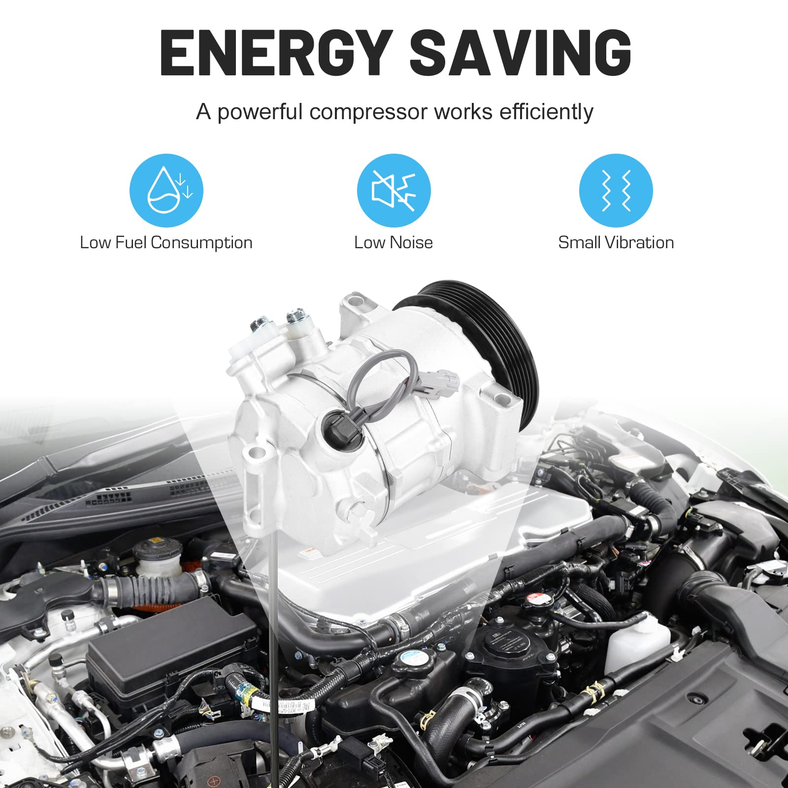 ILONPA compressor installed in engine bay demonstrating restored cabin cooling benefit