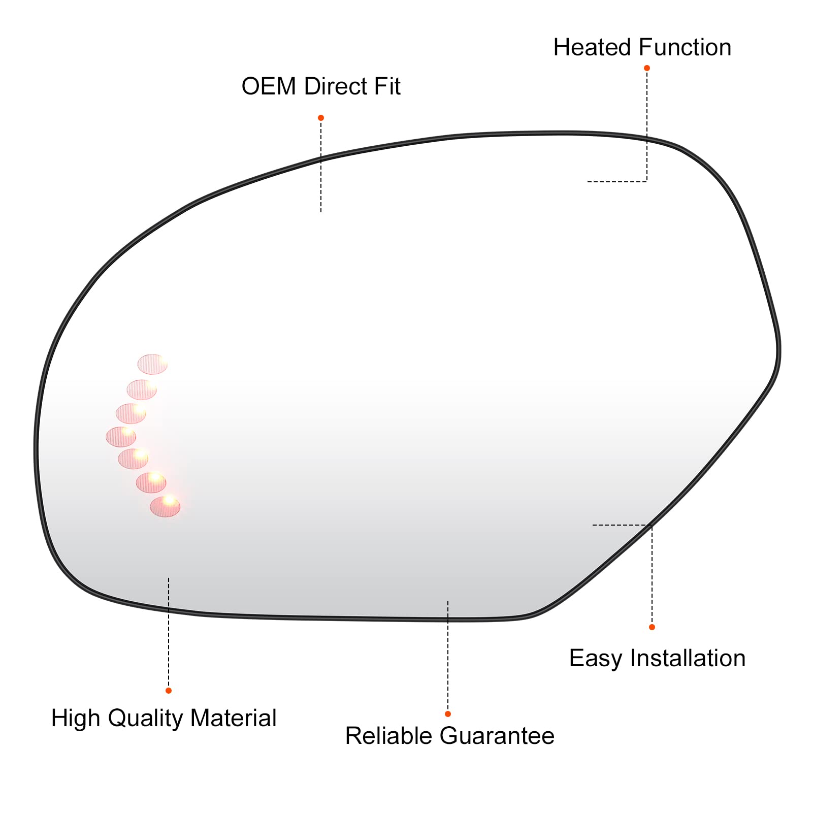 ILONPA mirror next to ruler showing scale and correct sizing benefit