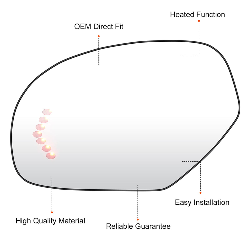 ILONPA mirror next to ruler showing scale and correct sizing benefit