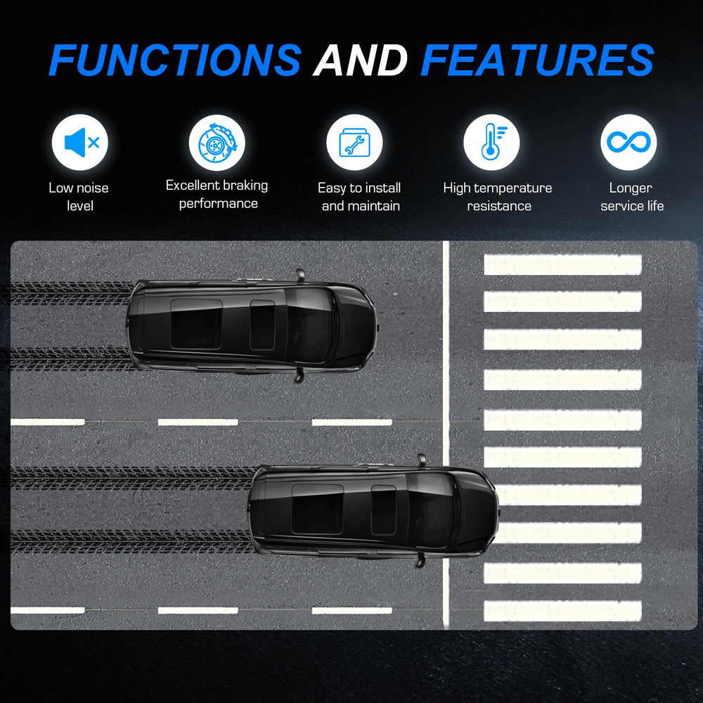 ILONPA-equipped car driving on road showcasing quiet, reliable braking performance
