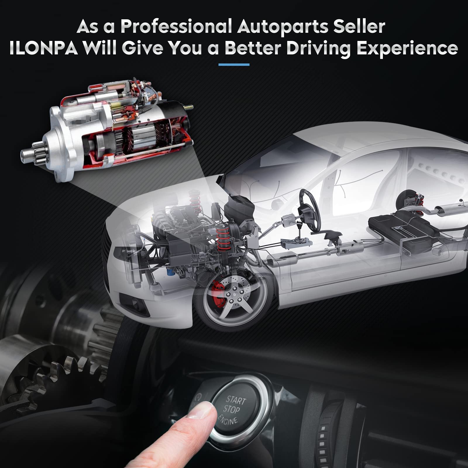 ILONPA starter installed in garage showing easy swap and restored engine starting