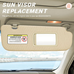 ILONPA vanity mirror detail on visor for quick passenger grooming and convenience