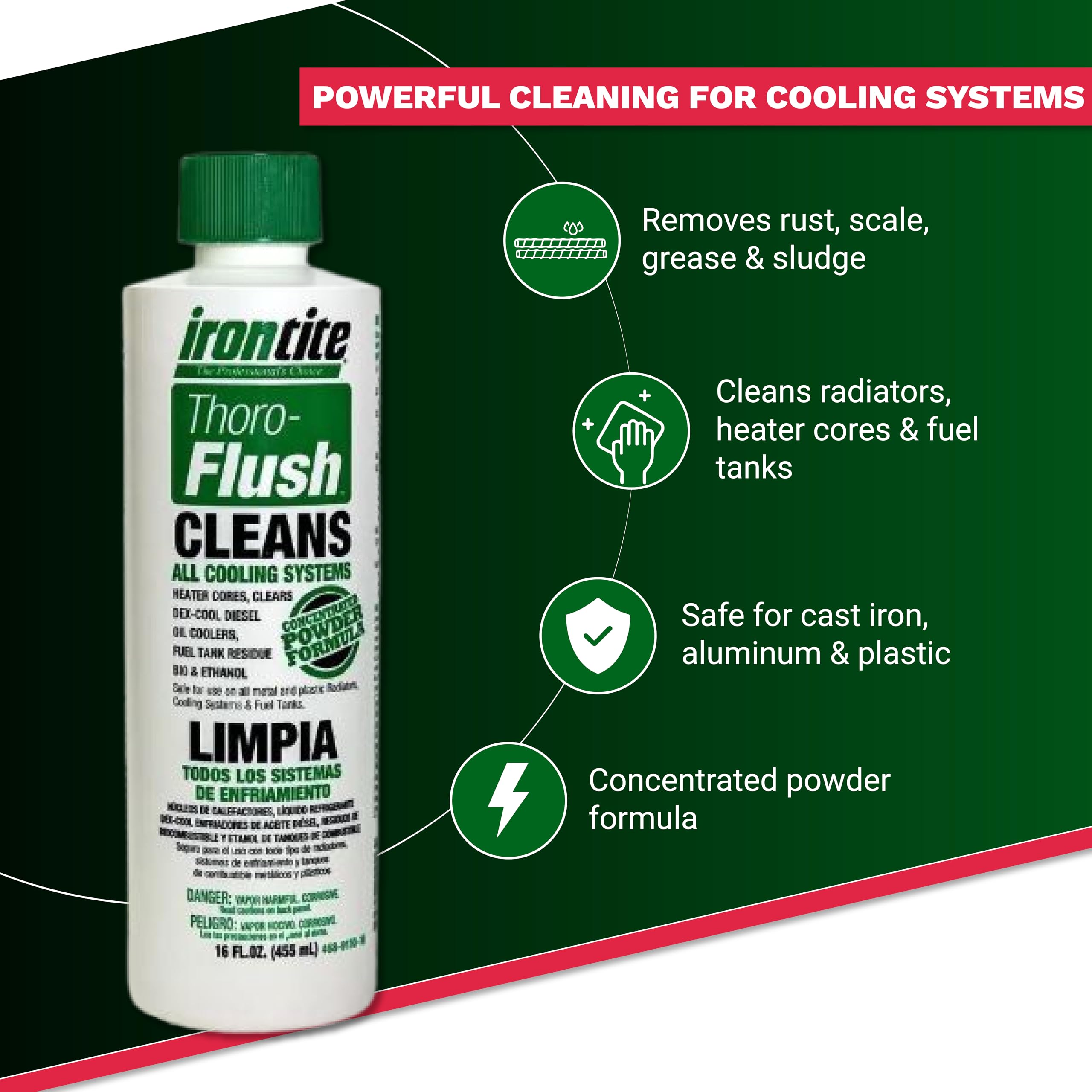IRONTITE Thoro-Flush Coolant System Cleaner 16oz Powder – view 5
