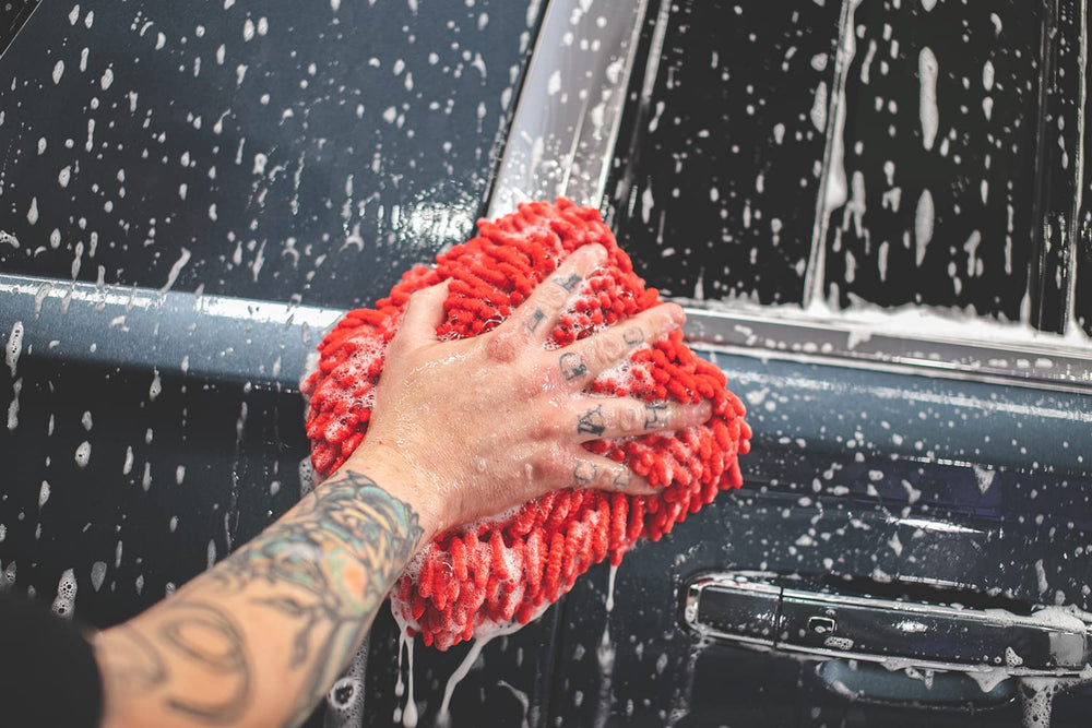The Rag Company chenille microfibre wash mitts Red 2‑Pack – view 6