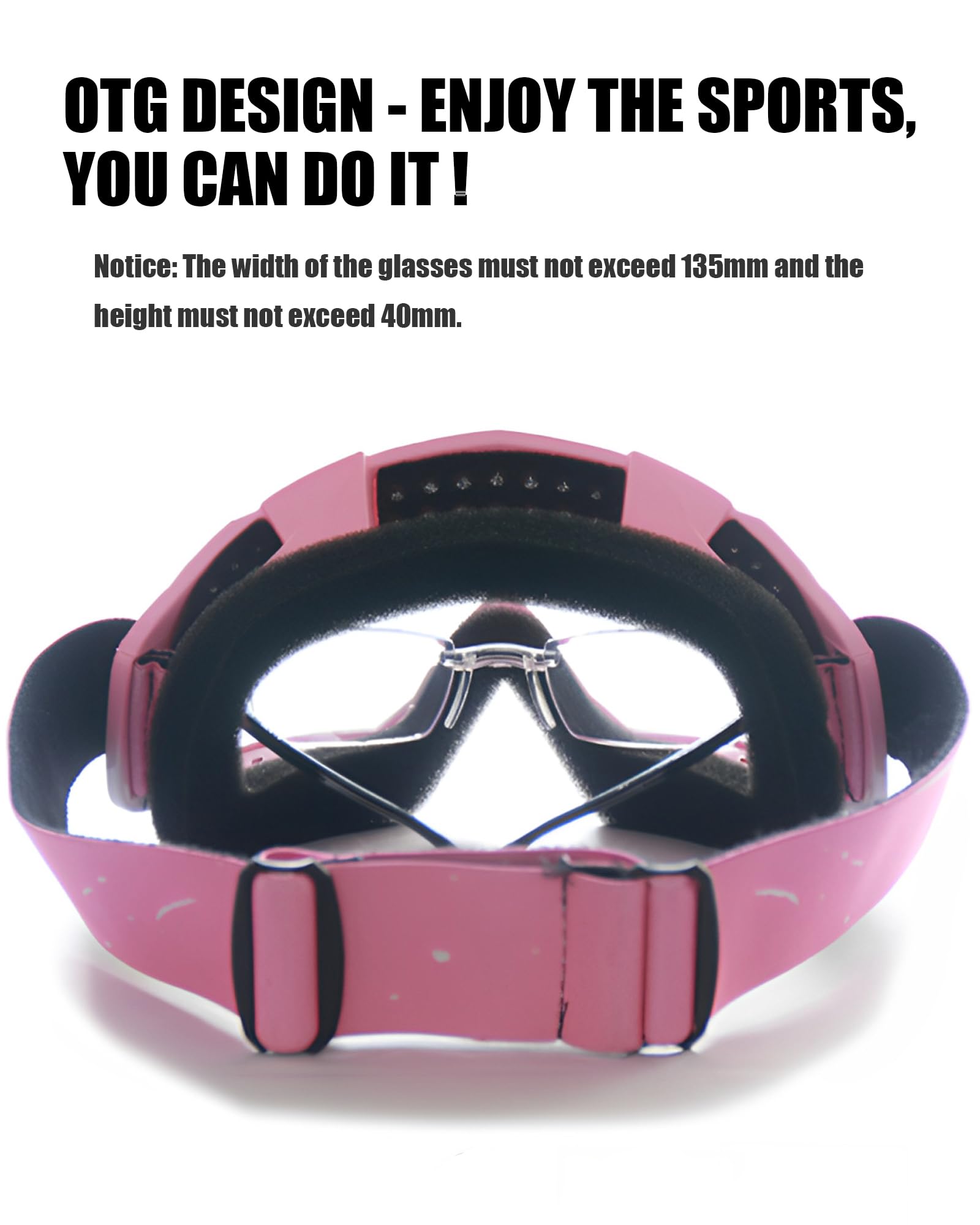immoono closeup of gradient pink lens highlighting anti-fog clarity and UV protection
