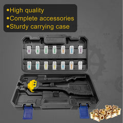 IMQUALI open blow-molded box with 140 rivet nut assortment organized for quick access