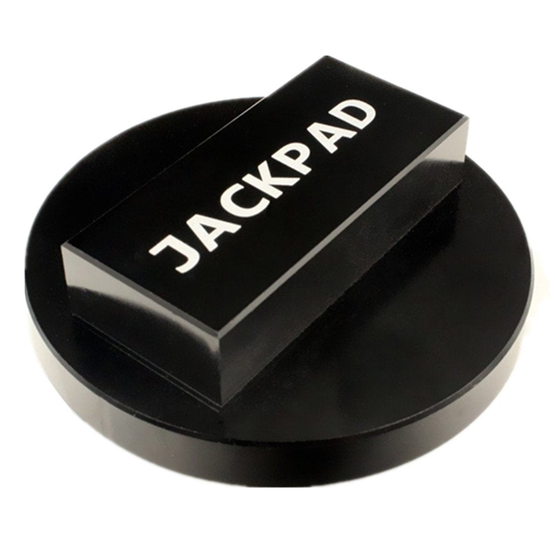 imUfer jack pad in garage with BMW showing practical use