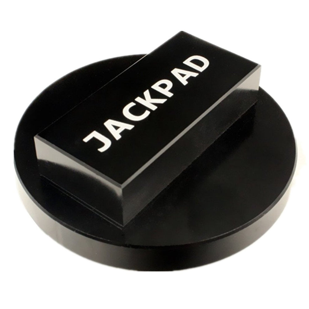 imUfer jack pad in garage with BMW showing practical use