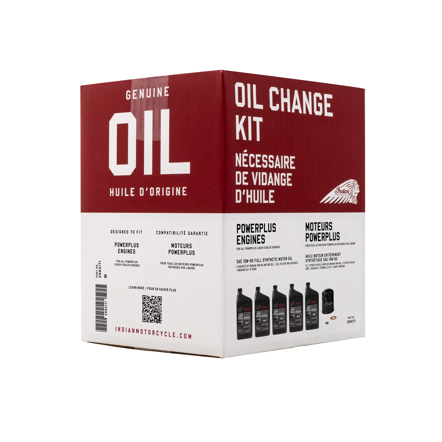 Indian Motorcycle 15W-60 quart bottle close-up highlighting synthetic protection