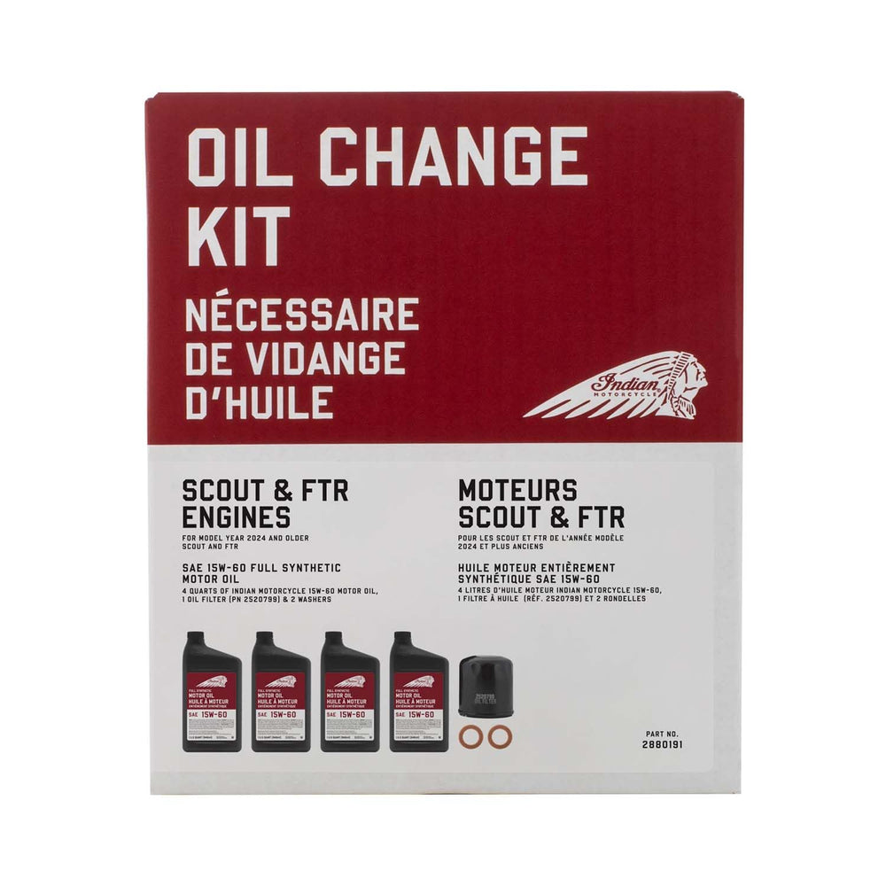 Indian Motorcycle four oil quarts grouped to show full kit supply