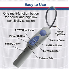 Inficon rugged carrying case open with detector and accessories organized