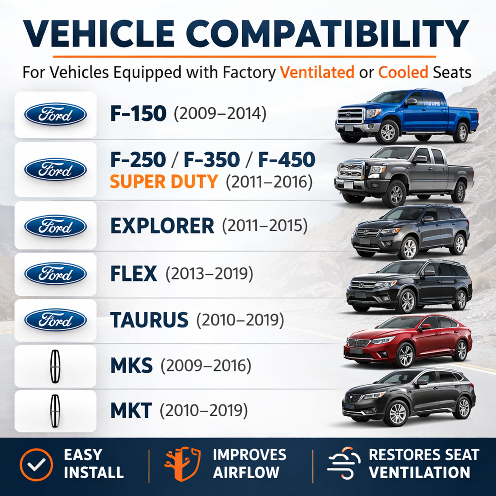 Infinity Overland label close-up showing model compatibility for confident part match benefit