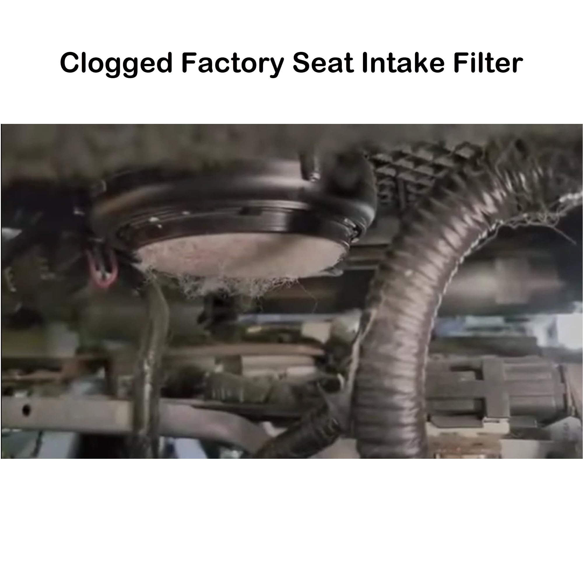 Infinity Overland filter next to ruler showing exact size for correct fit benefit