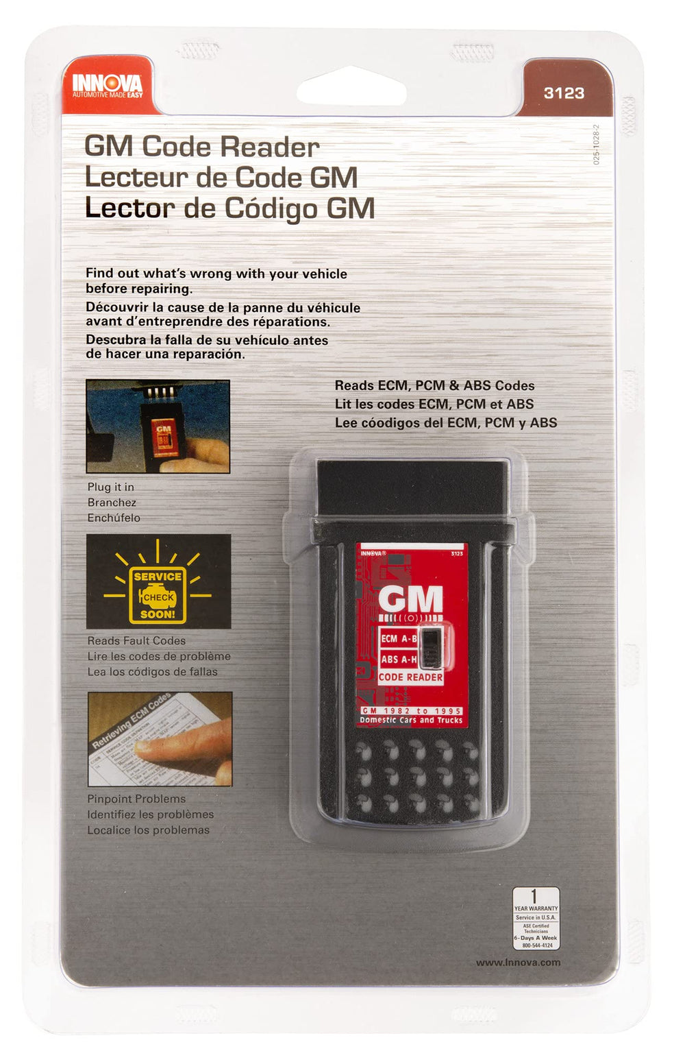 Innova 3123 next to a ruler showing compact size for convenient storage and portability