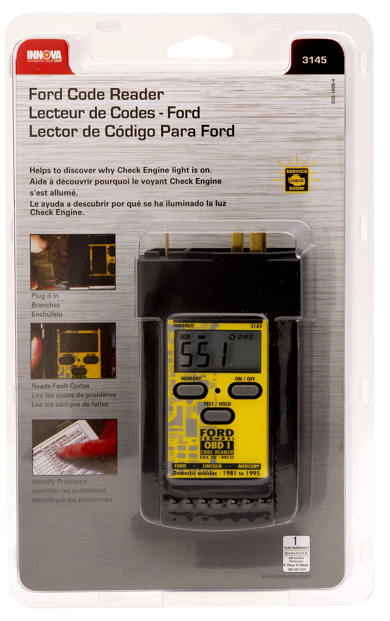 Innova 3145 held next to hand to show compact size and portable garage convenience