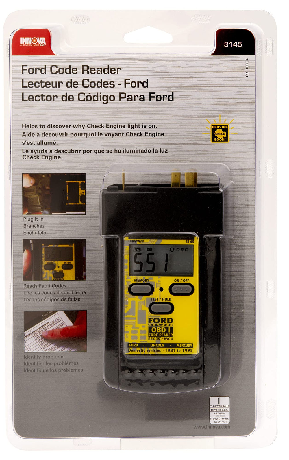 Innova 3145 held next to hand to show compact size and portable garage convenience